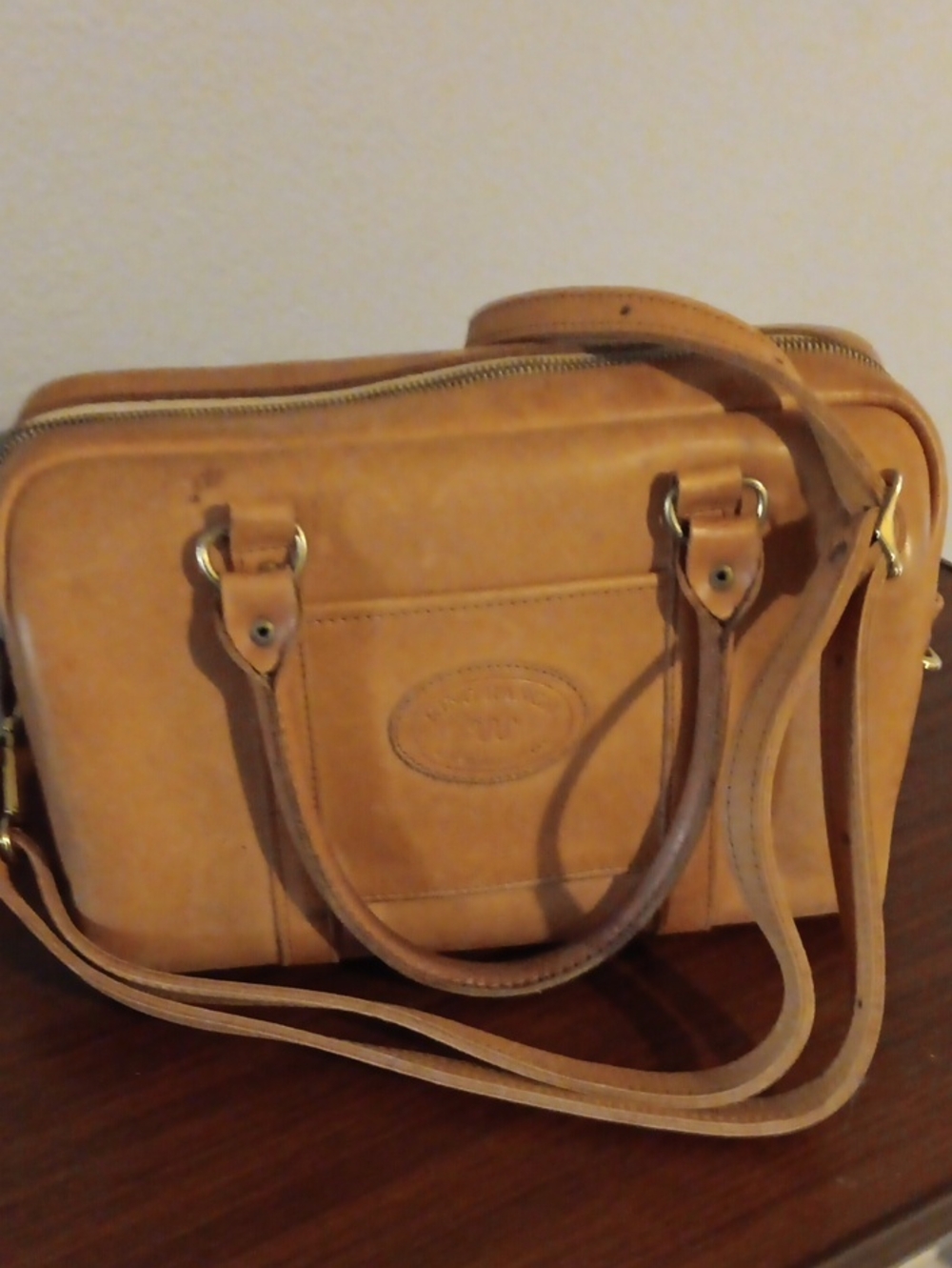 Classic King Ranch  Tan Leather Satchel Handbag - Women Bags